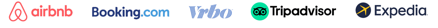 Airbnb, Booking.com, Vrbo, Tripadvisor, Expedia